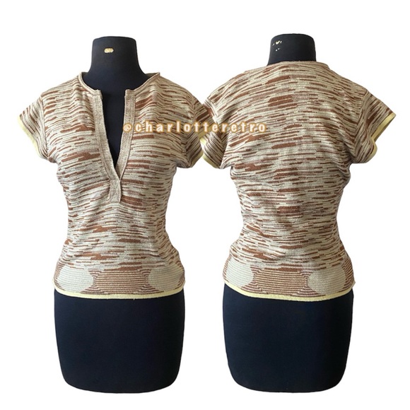 vtg Deep V Plunge Knit Top - Picture 4 of 8